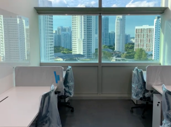 One of the offices at the new SEC level 8 overlooking UTown Green