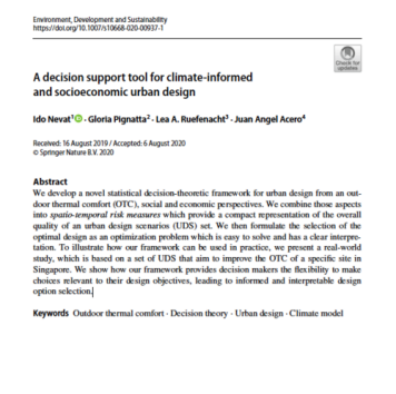 A decision support tool for climate-informed and socioeconomic urban design